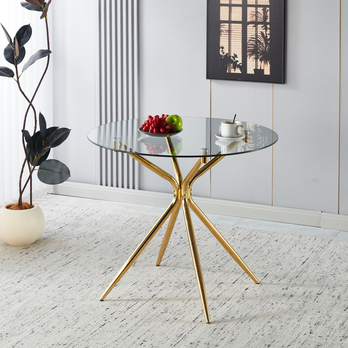 Compact Dining Table With Glass Top