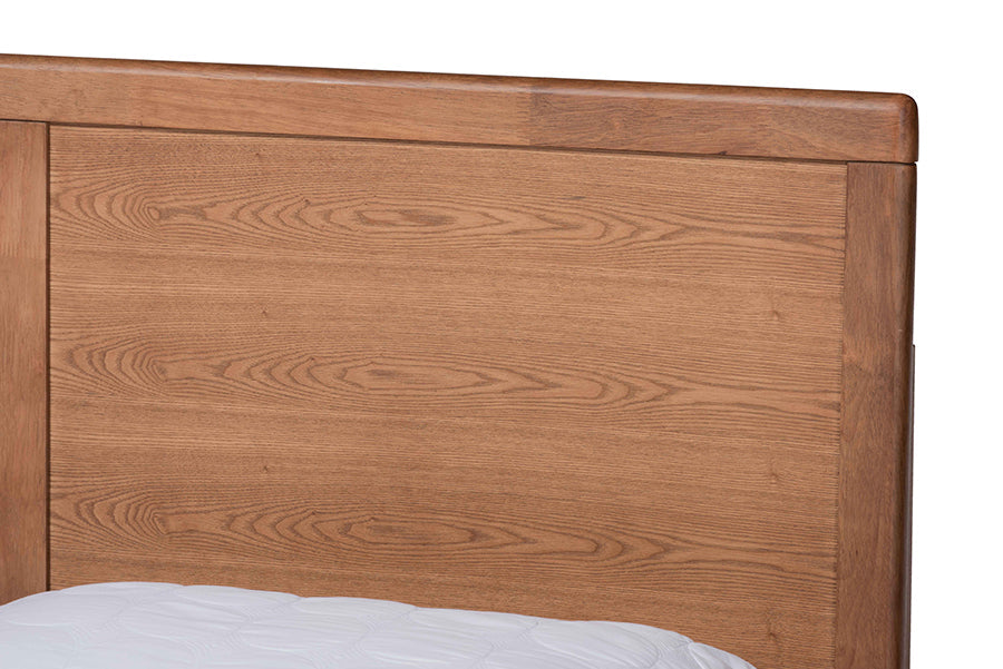 Baxton Studio Aras Modern and Contemporary Transitional Ash Walnut Brown Finished Wood Full Size 3-Drawer Platform Storage Bed