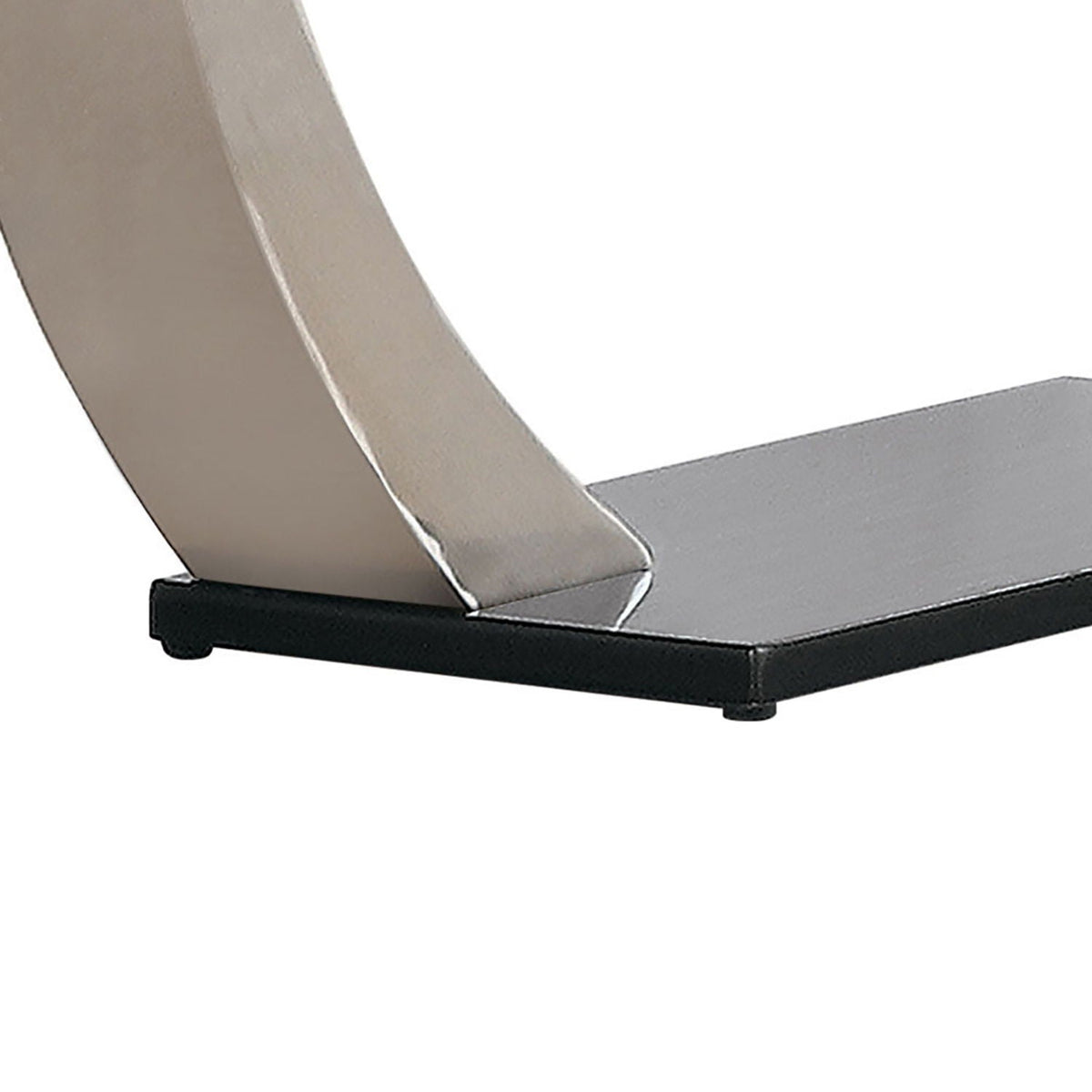 Lana - Satin Glass Top Base Console Table - Silver