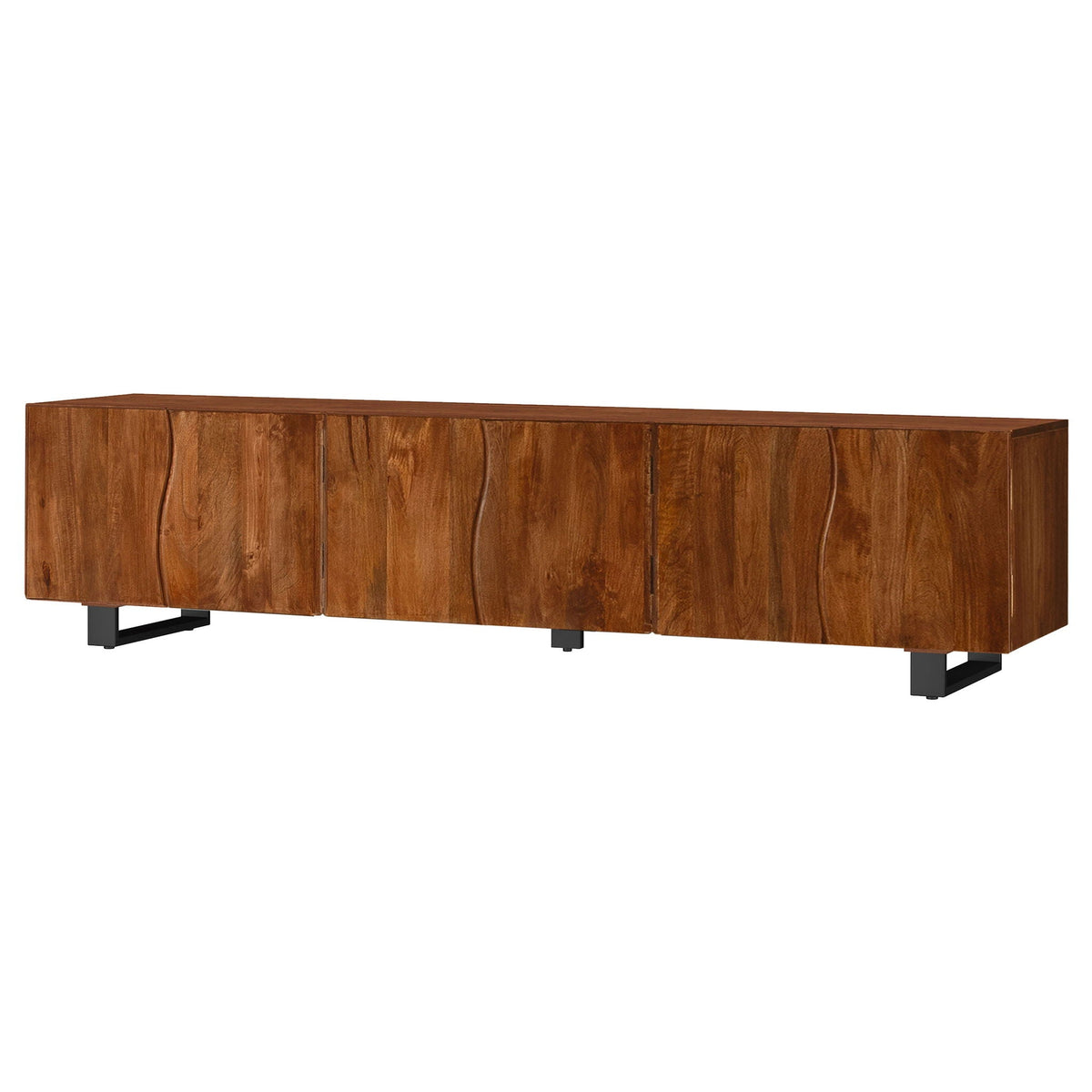 Harper - TV Stand Media Console With Curved Doors - Brown