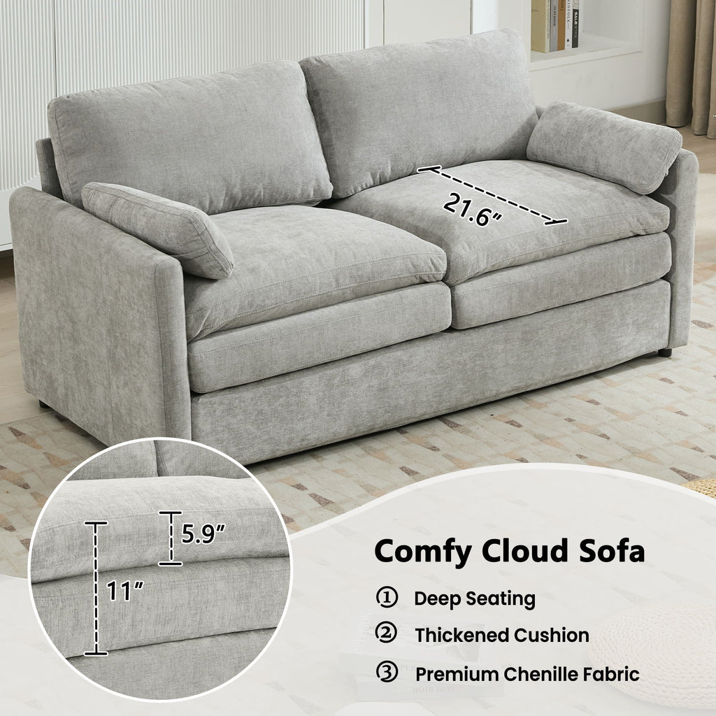 Cozy Upholstered Cushion Loveseat Sofa For Living Room