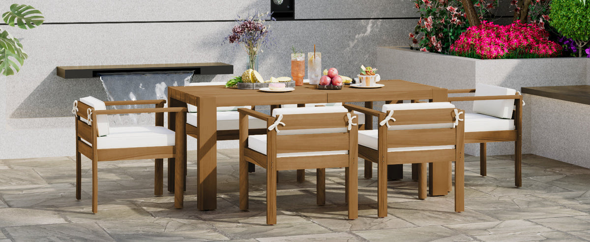 TREXM 7-Piece Patio Dining Table Set for 6