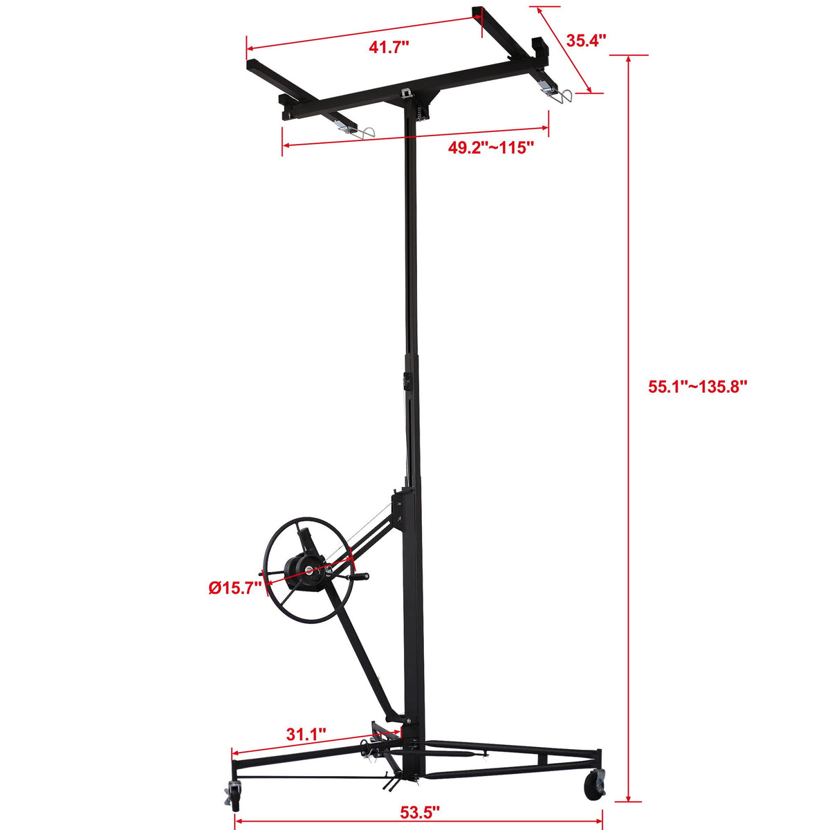 Heavy Duty Drywall Lift Panel Hoist with Adjustable Height
