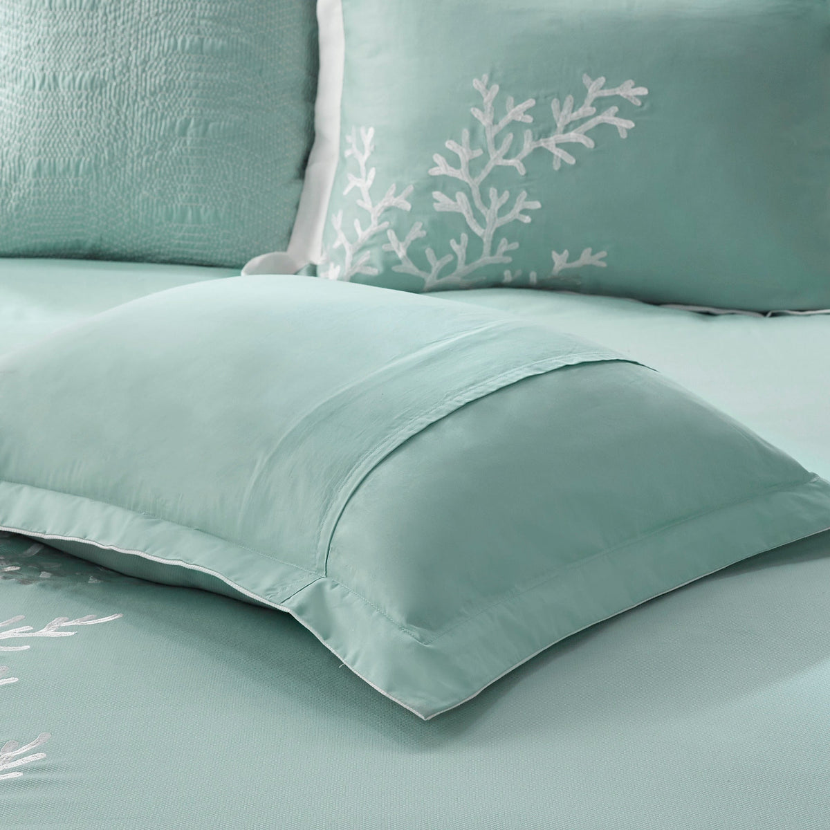 Oversized Cotton Jacquard Comforter Set Aqua Cal King