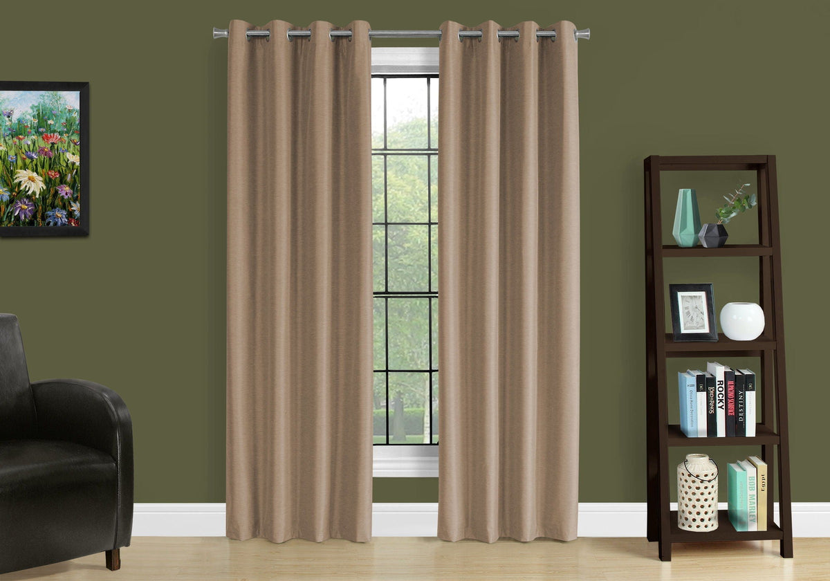 2 Pieces Set Room Darkening Curtain Panels with Grommet - Contemporary Style