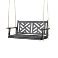 Alejandro Acacia Wood Porch Swing with Slat Panel Seating
