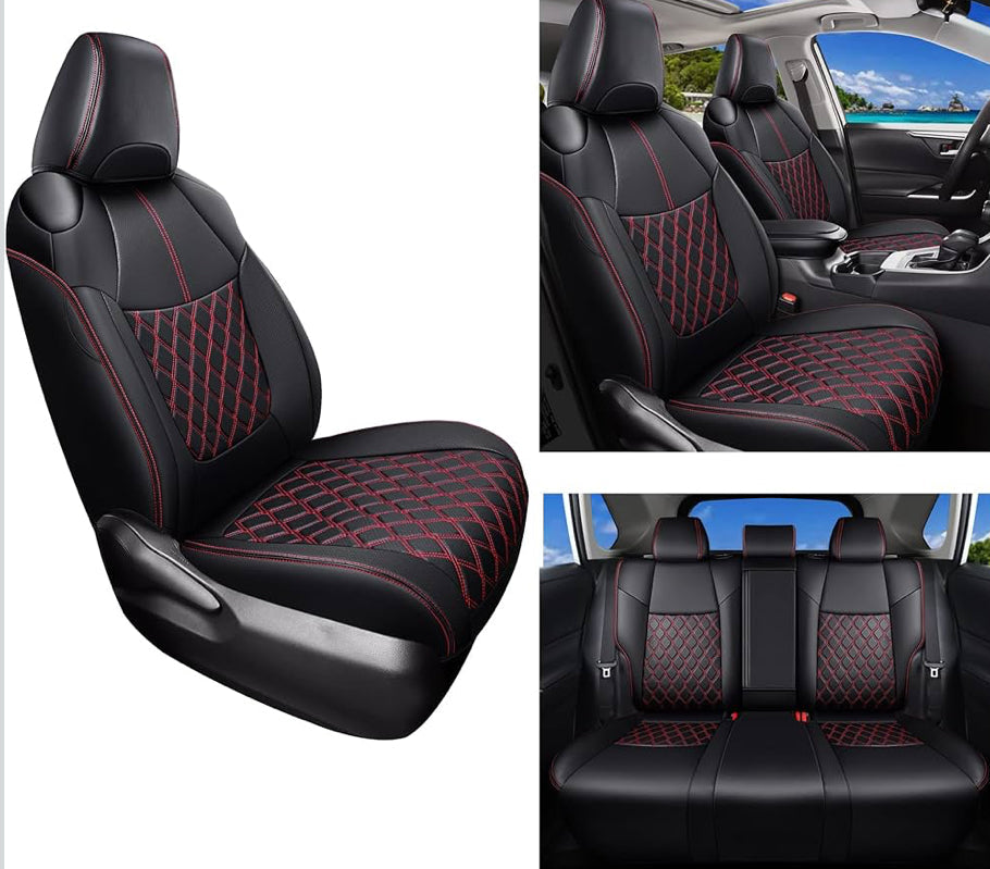 Open Box Huidasource Custom Fit RAV4 Seat Covers Full Coverage, Waterproof Leather Seat Cushion Fit for 2019-2024 Toyota Rav4 XLE LE XLE Premium Limit