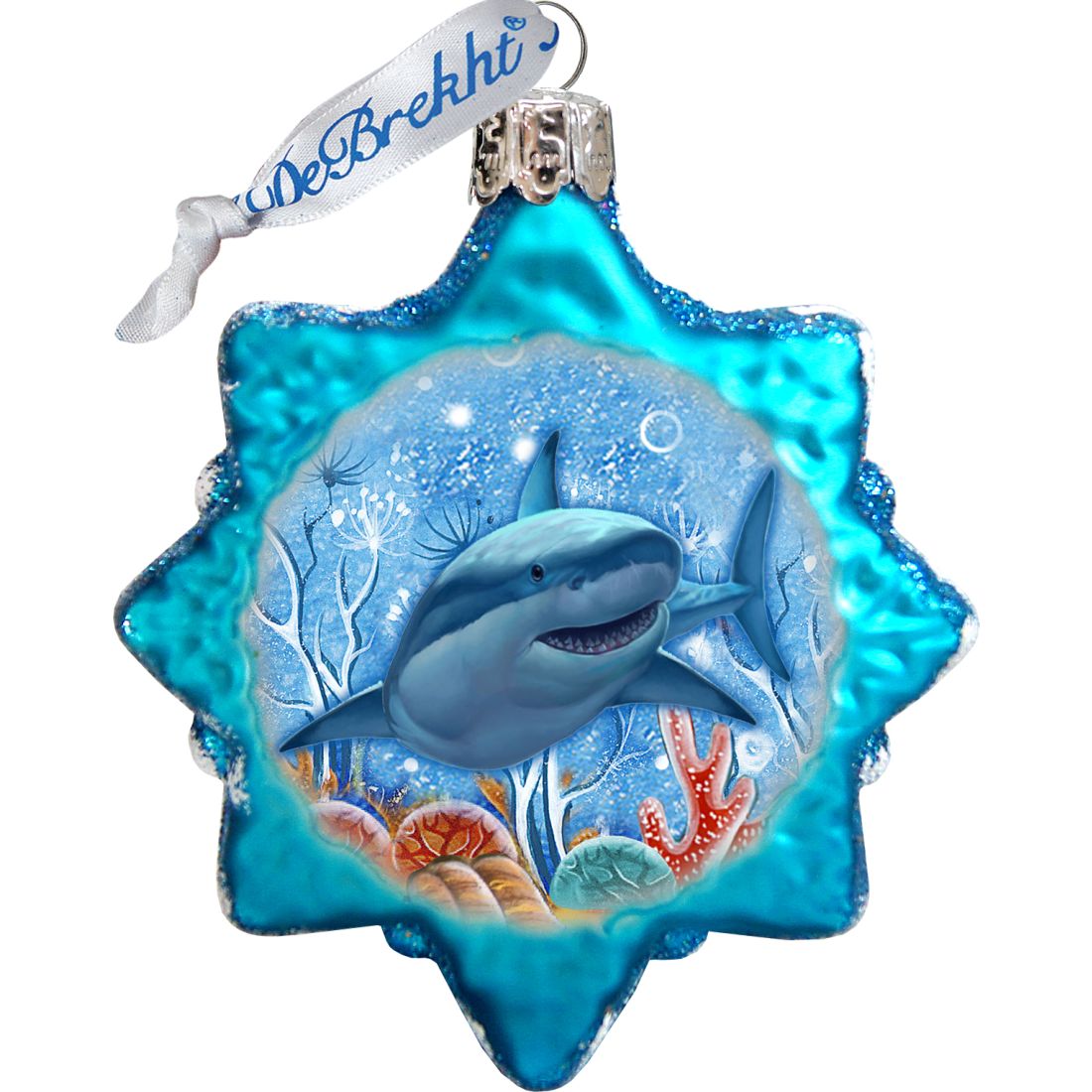 Under the Sea Mercury Glass Ornaments Set of 3 by G. DeBrekht - Coastal Holiday Decor - 770136S3