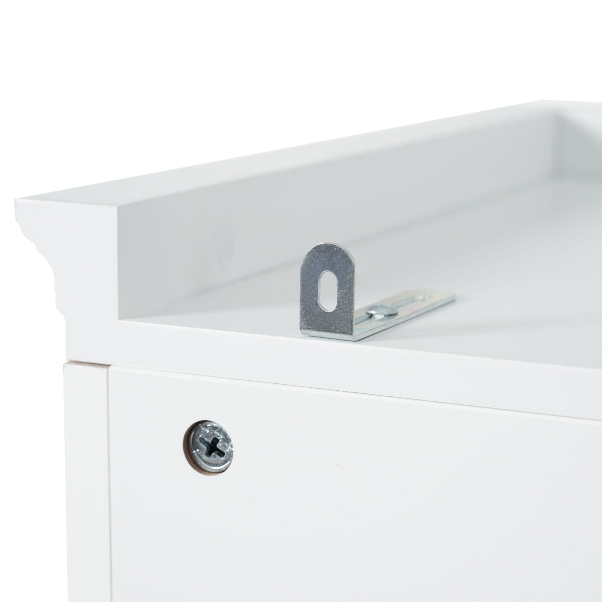 Freestanding Bathroom Vanity Tall With Damping Hinge Doors, Adjustable Shelves - White