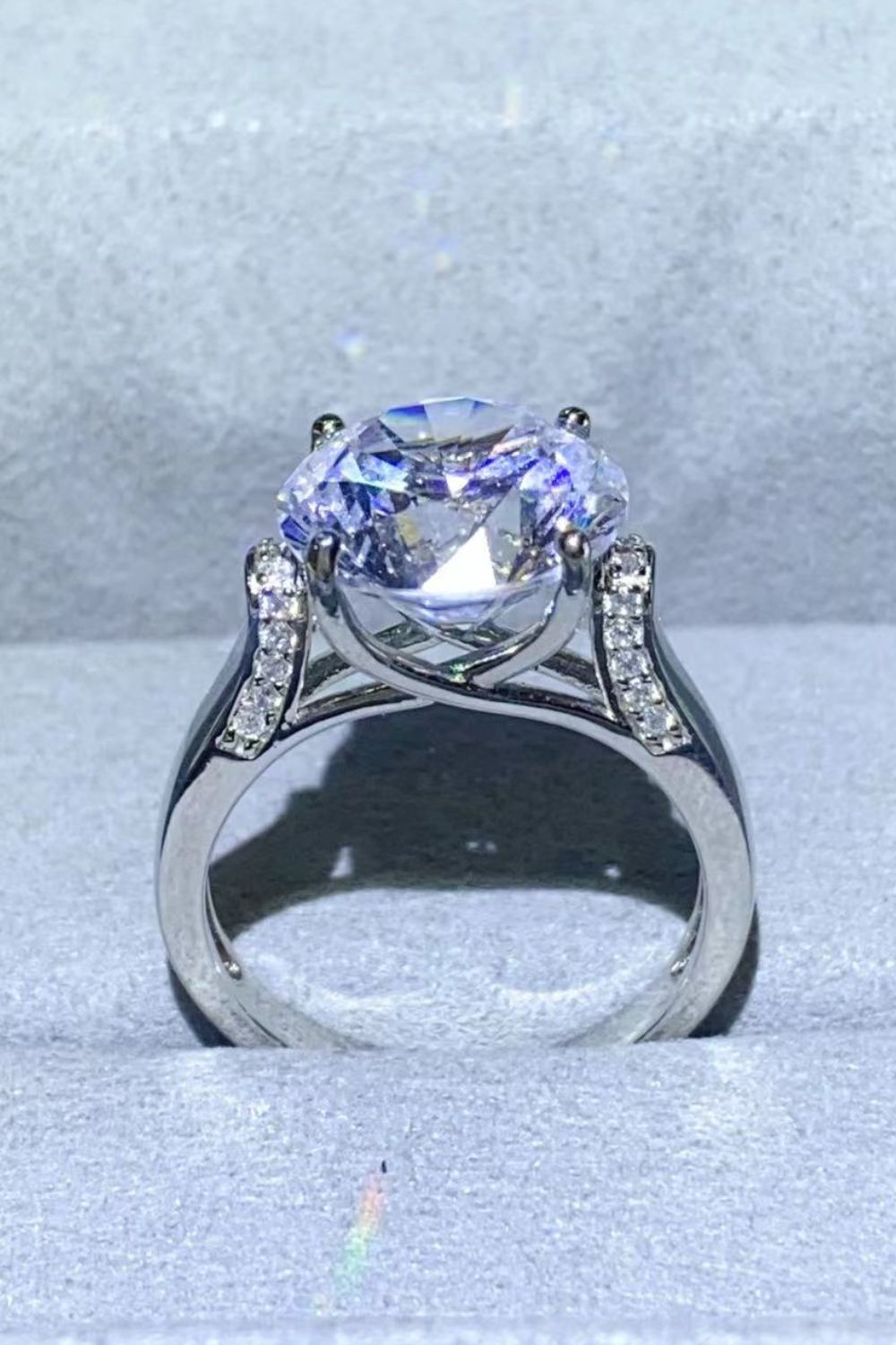 5 Carat Brilliant Round Cut Sparkala™ Platinum-Plated Ring