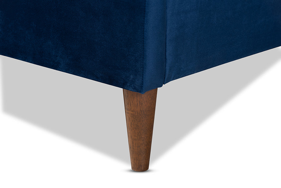 Baxton Studio Frida Glam and Luxe Royal Blue Velvet Fabric Upholstered Full Size Bed
