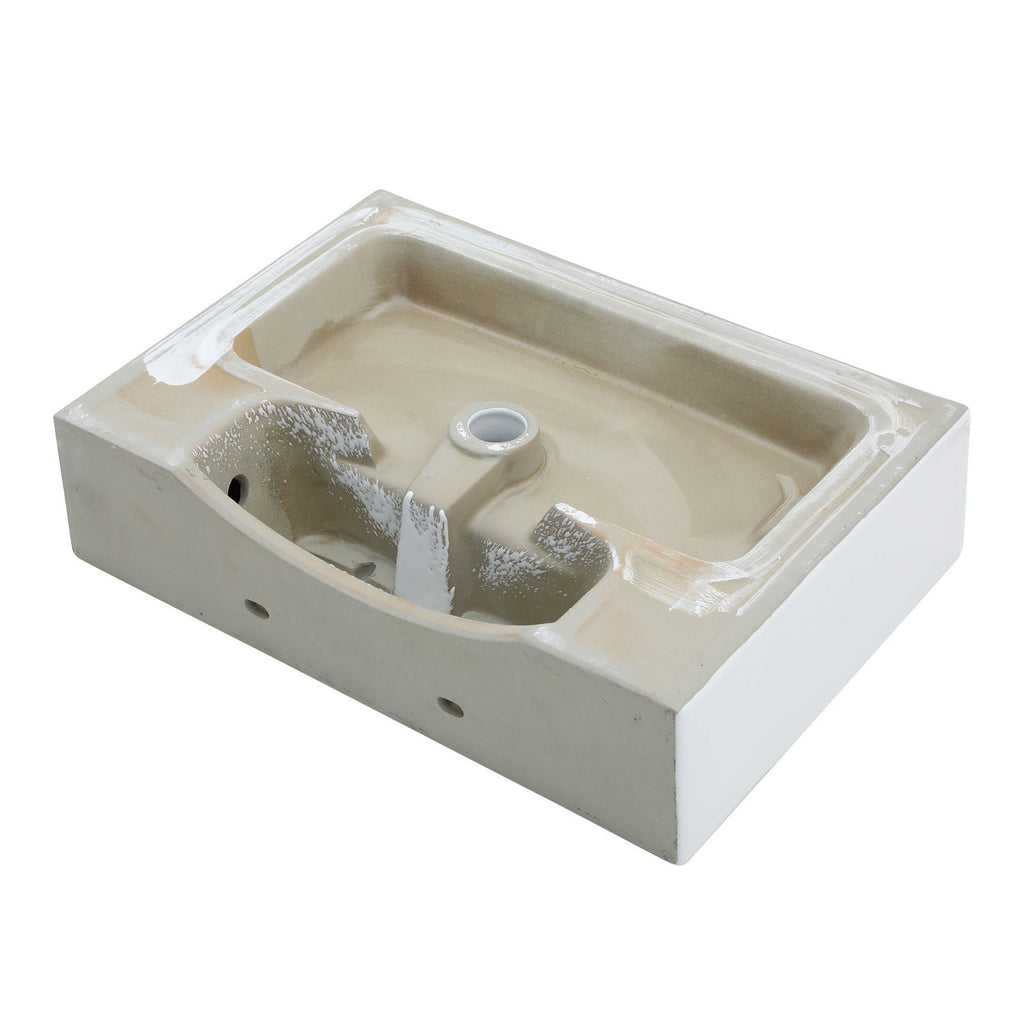 Console Sink With 304 Legs, 24" X 16.75", Wall Mounted Design - White / Black