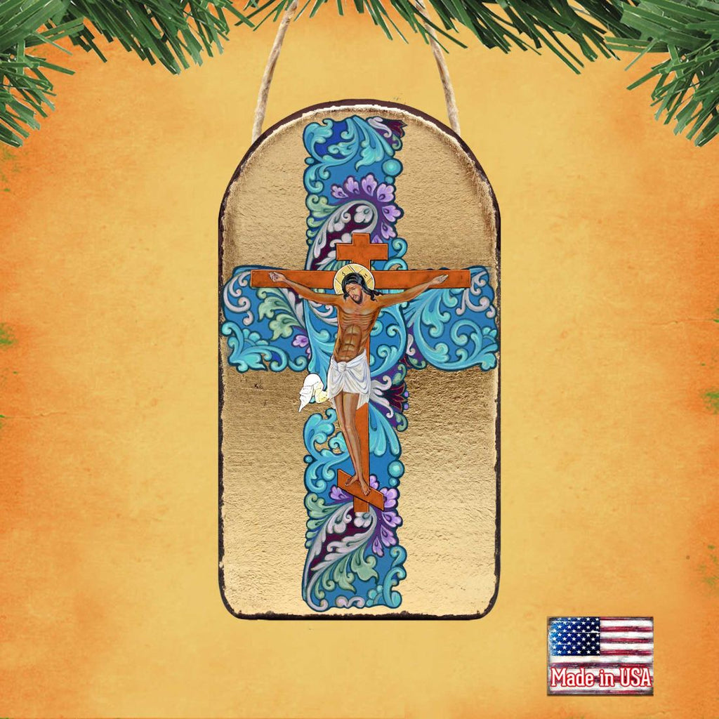 Jesus Cross Religious Christian Sacred Icon Ornament - Inspirational Icon Decor - 87030