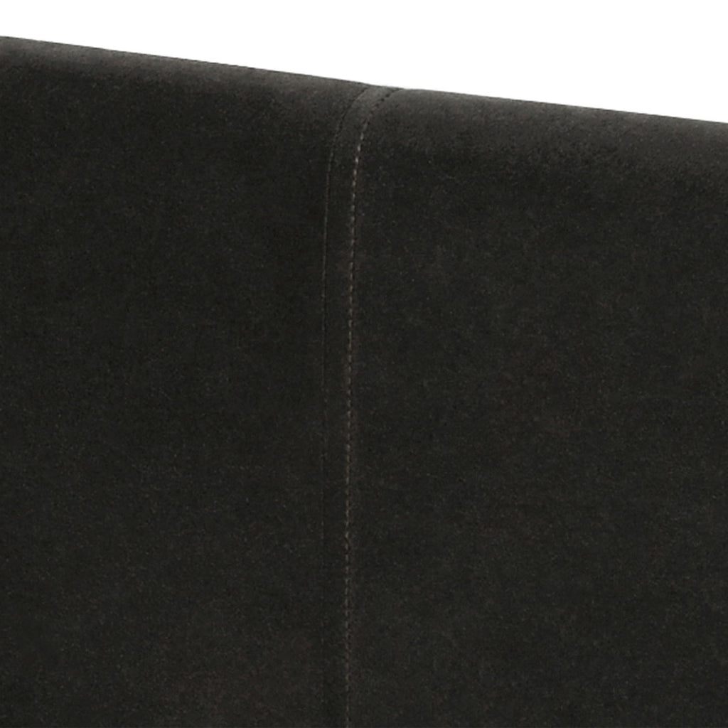 David - King Tufted Wingback Bed - Dark Charcoal Gray