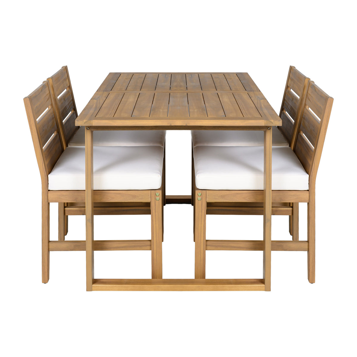 U_STYLE Farmhouse 5-Piece Outdoor Patio Dining Set with Adjustable Legs