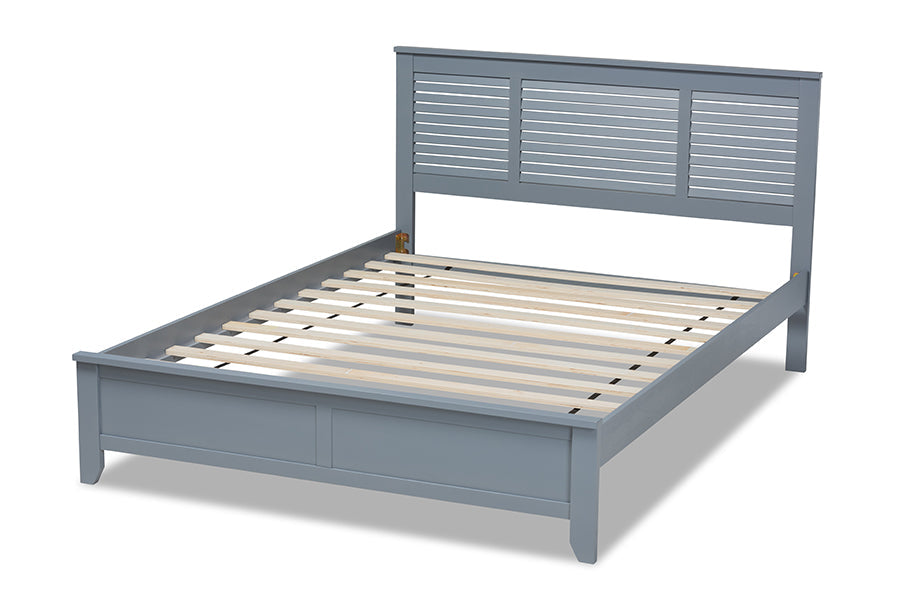 Baxton Studio Adela Modern and Contemporary Grey Finished Wood Queen Size Platform Bed
