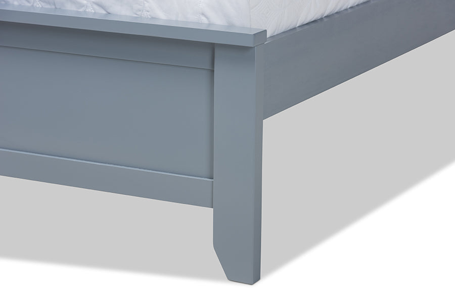 Baxton Studio Adela Modern and Contemporary Grey Finished Wood Full Size Platform Bed