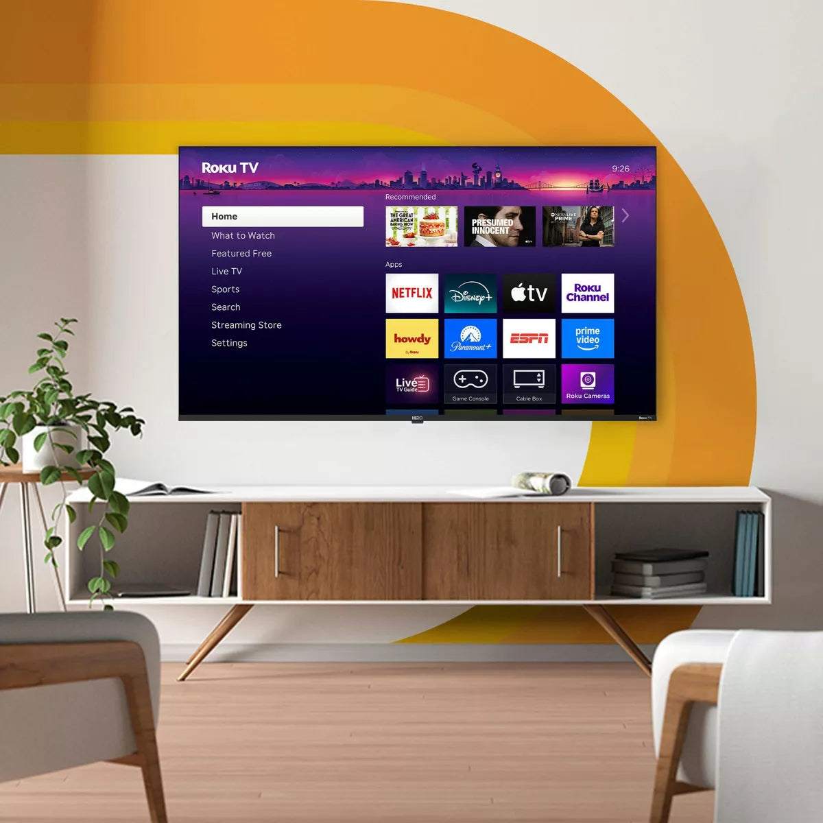 Hiro 4K HDR Smart TV Flat Screen LED Television with Roku TV and Dolby Audio Streaming