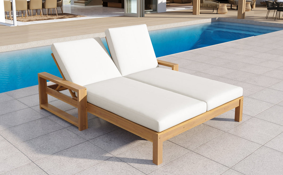 TREXM Outdoor Double Lounge Chair with 5-Position Adjustable Backrest