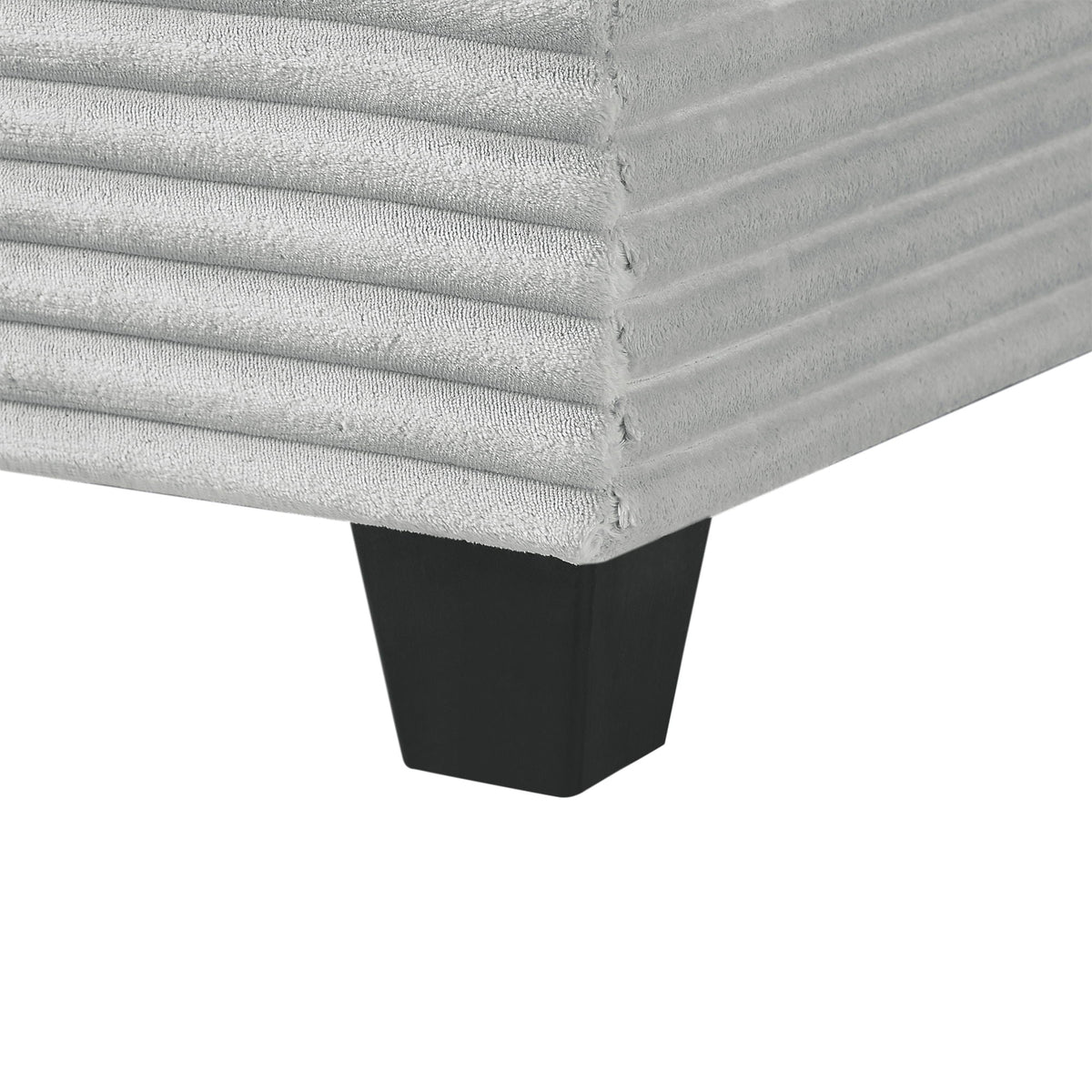 Upholstered U-Shaped Sectional Sofa With Movable Ottoman And Side Storage Pockets