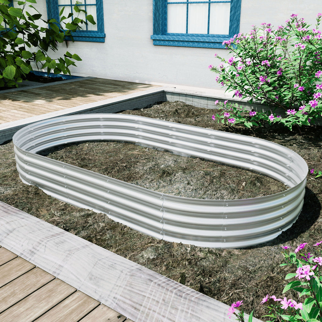 Heavy Duty Galvanized Raised Garden Bed Kit For Vegetables, Flowers & Herbs