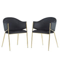 Modern Upholstered Dining Chair With Plush Velvet and Metal Frame