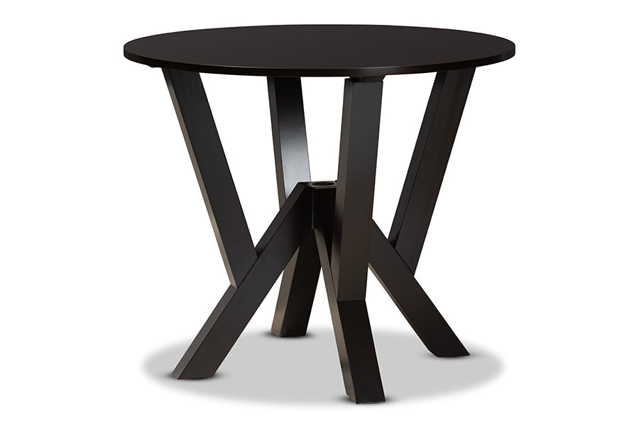 Baxton Studio Alisa Modern and Contemporary Grey Fabric Upholstered and Dark Brown Finished Wood 5-Piece Dining Set