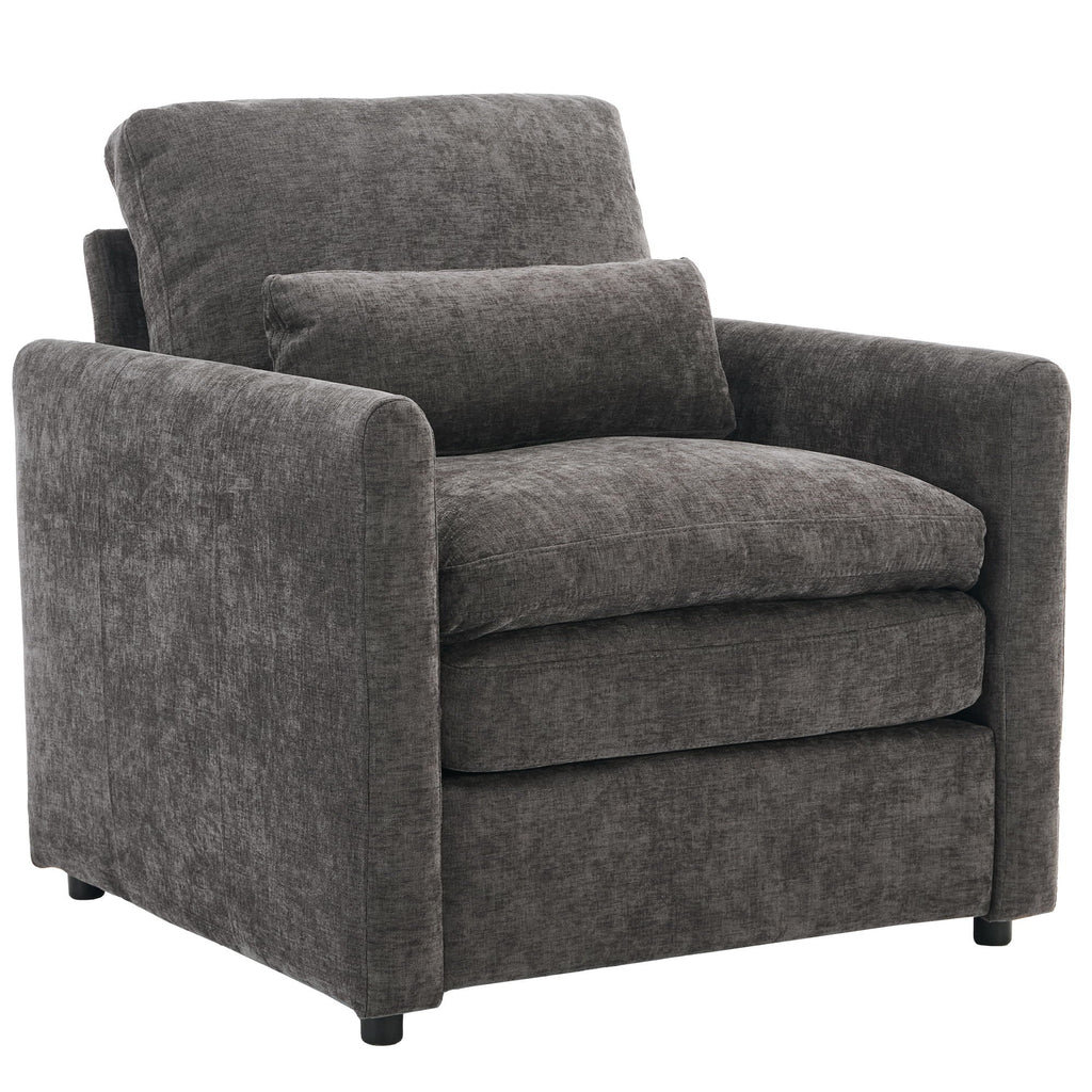 Cozy Upholstered Cushion Armchair For Living Room