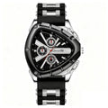 Luxury Men Watch Silicone Band Triangle Dial Unique Watch Date Watch, Quartz Watch |Business Watch