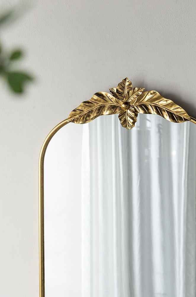 Arched Wall Mirror With Metal Frame, Wall Mirror For Living Room