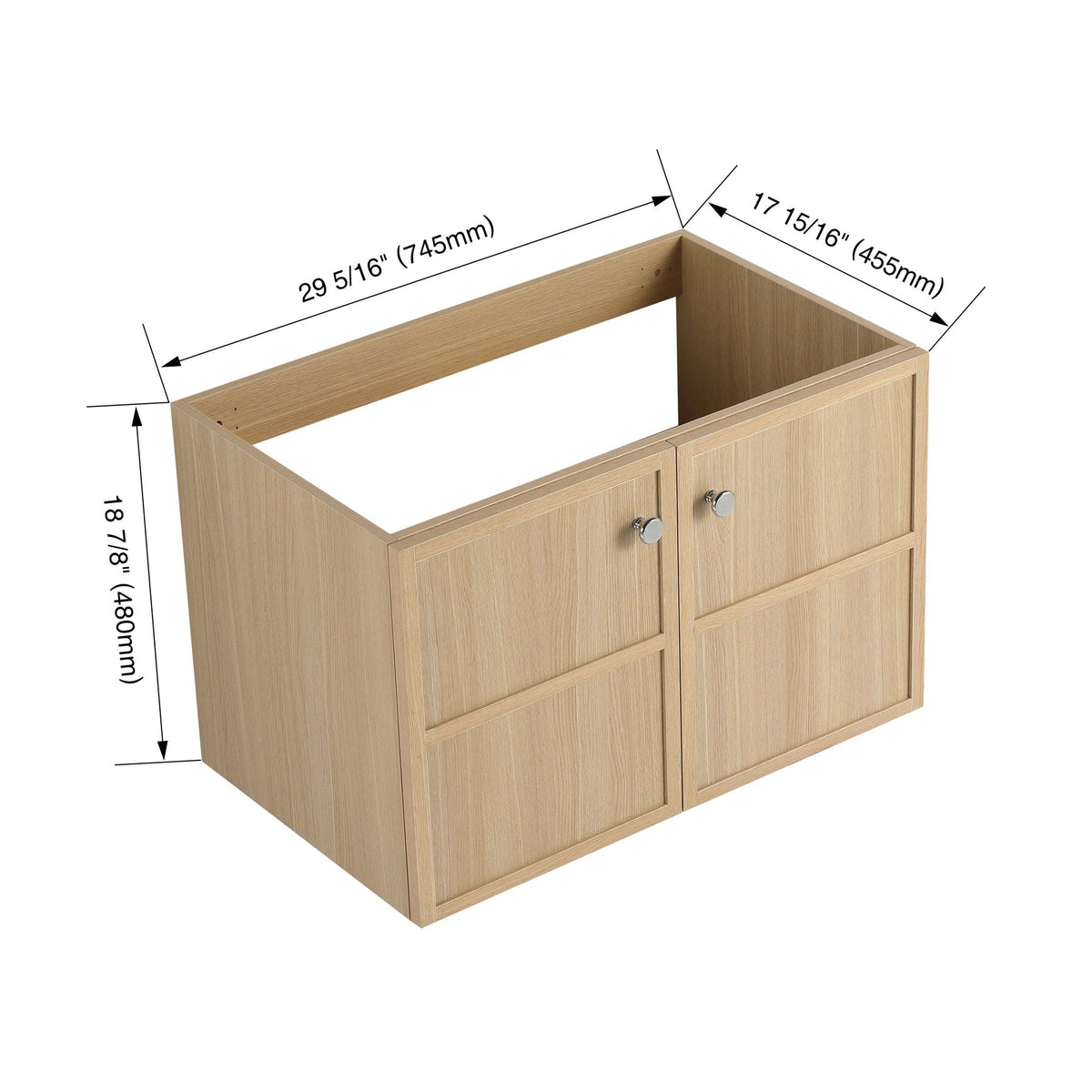 Modern Wall Mounted Bathroom Vanity With Soft Closing Doors