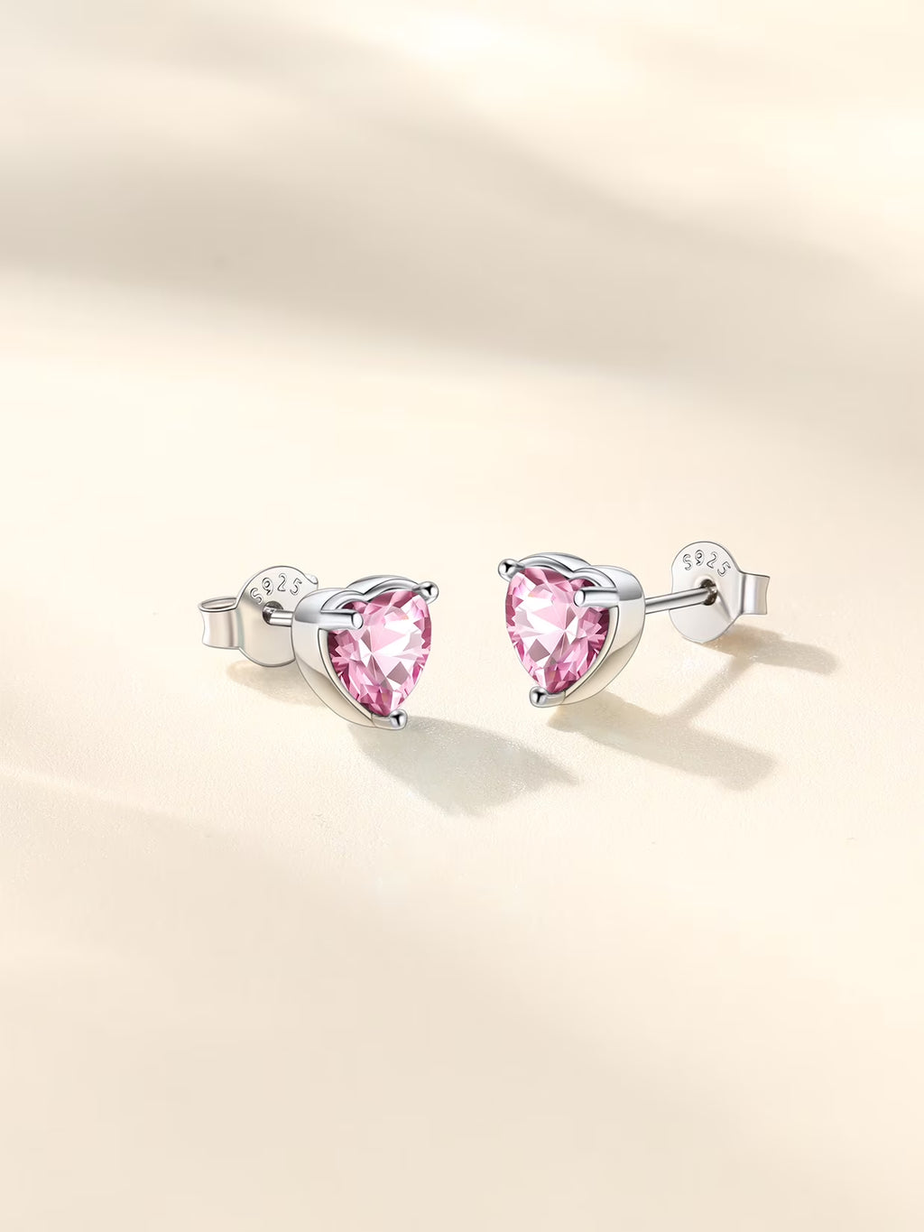 Silver Earrings for Women 925 Sterling Silver Heart Birthstone Stud Earrings Birthday Jewelry Gift