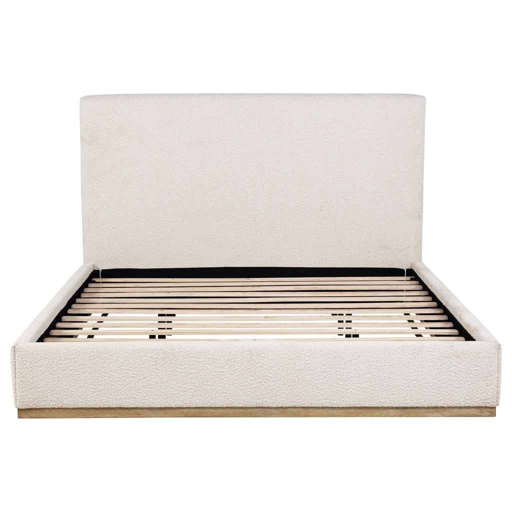 Talbot - Eastern King Platform Bed With Elevated Headboard - Cream