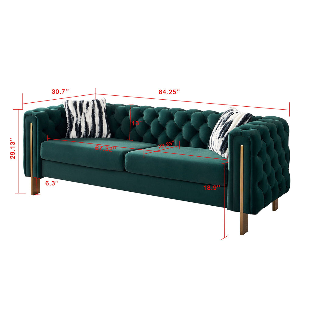 Chesterfield - Modern Tufted Living Room Sofa, 84.25''W Couch