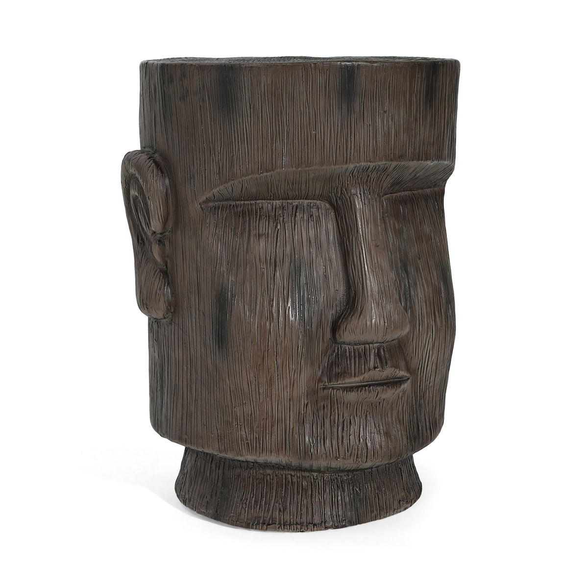 Outdoor Side Table Easter Island Moai Statue Pedestal