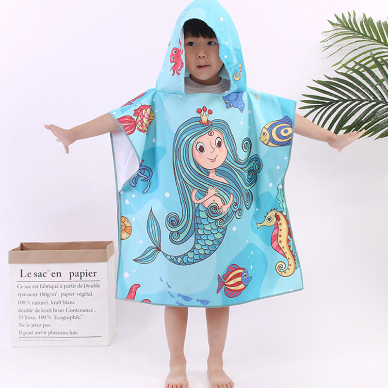 Microfiber Children's Cloak Double-sided Velvet Quick-drying Beach Towel
