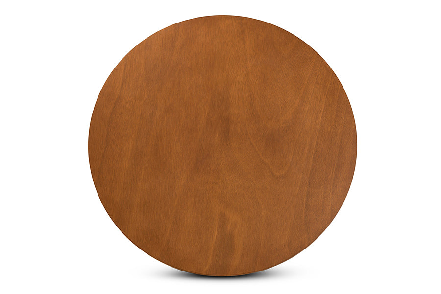 Baxton Studio Andi Modern and Contemporary Grey Fabric Upholstered and Walnut Brown Finished Wood 5-Piece Dining Set
