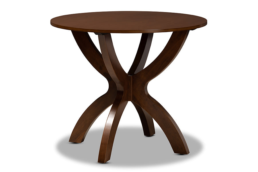 Baxton Studio Bailey Modern and Contemporary Grey Fabric Upholstered and Walnut Brown Finished Wood 5-Piece Dining Set