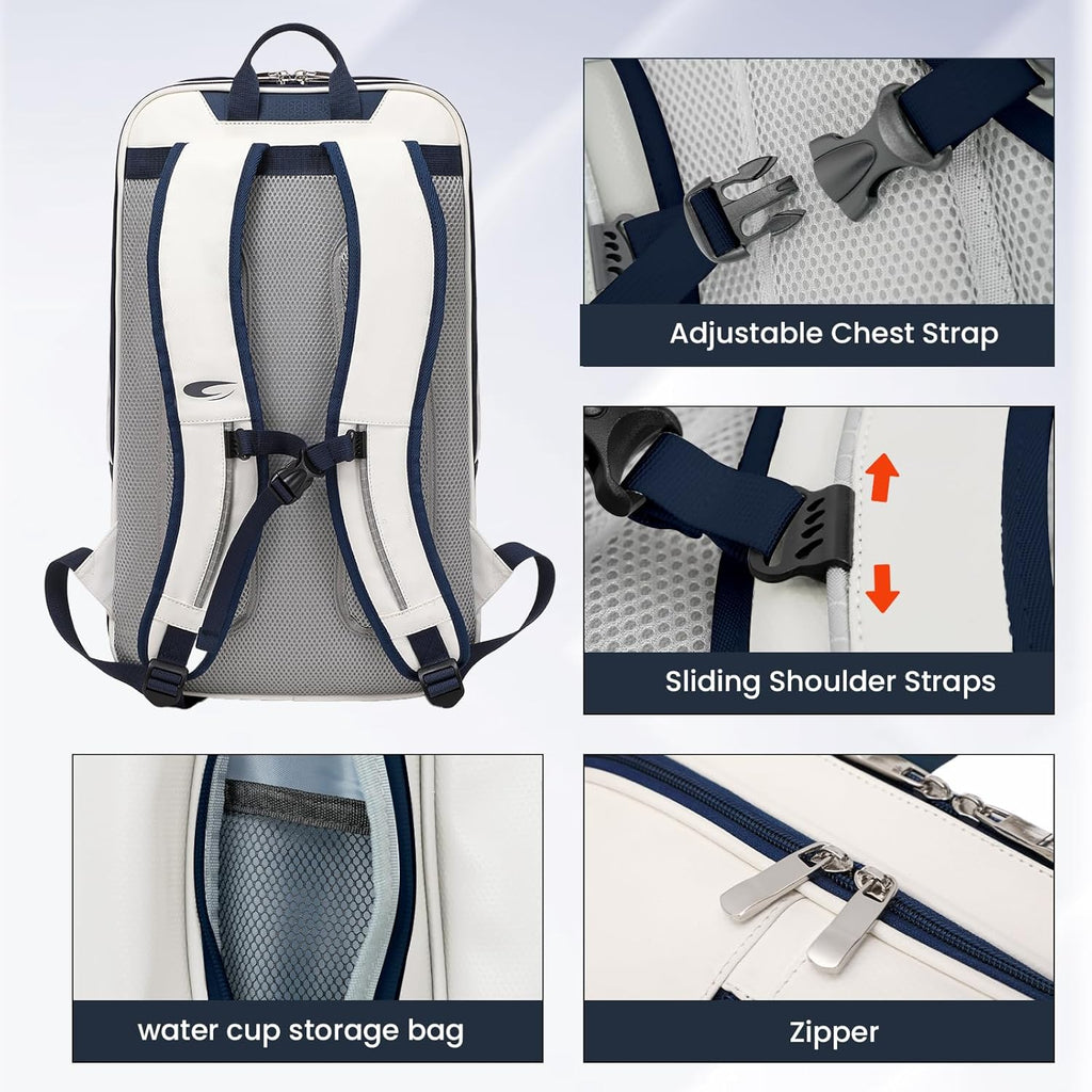 Tennis Racket Bag Pickleball Padel Backpack with Shoe Compartment, Laptop Sleeve,Fence Hook,Ball Sleeve