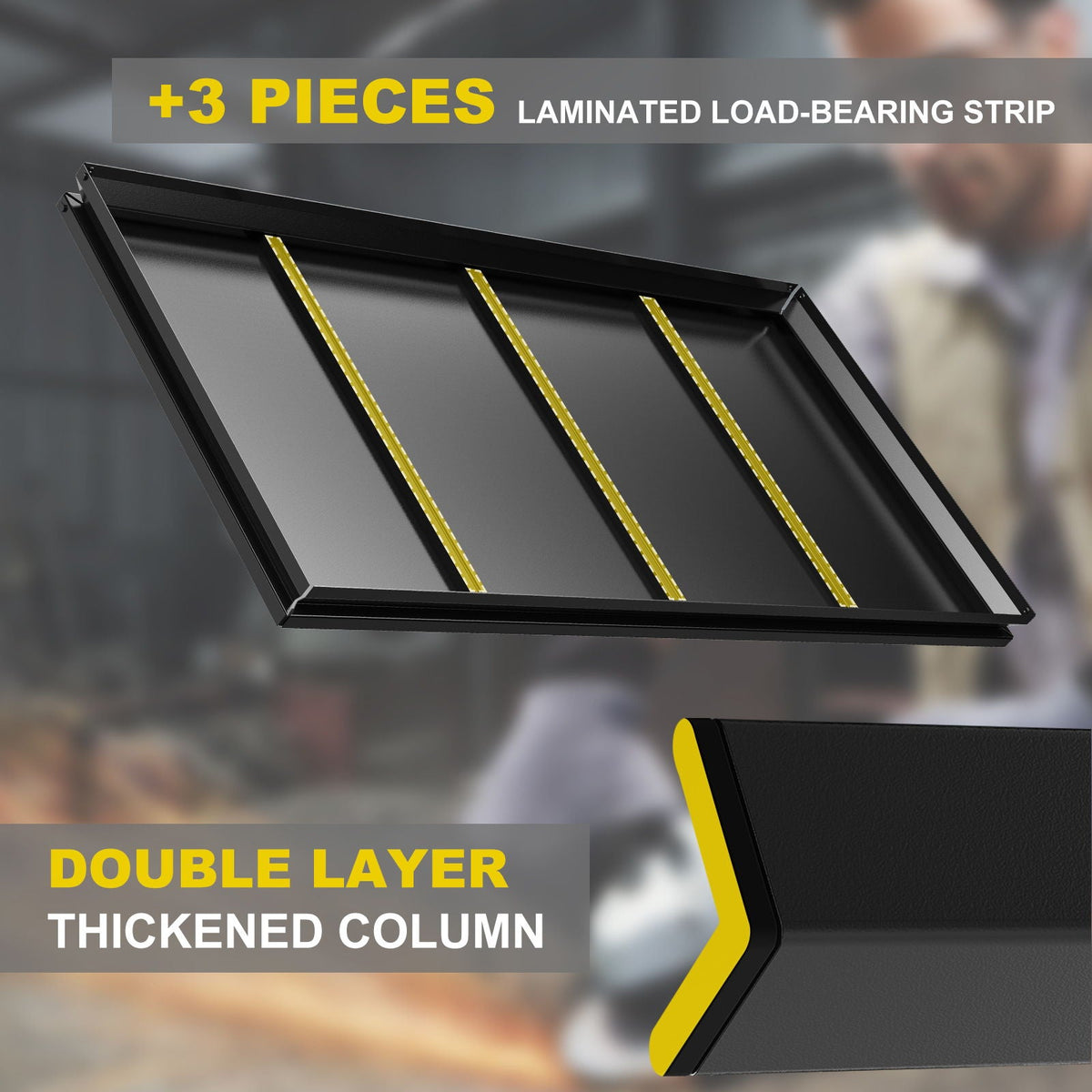 Shelves With 5 Removable Dividers, Durable For Garage - Black