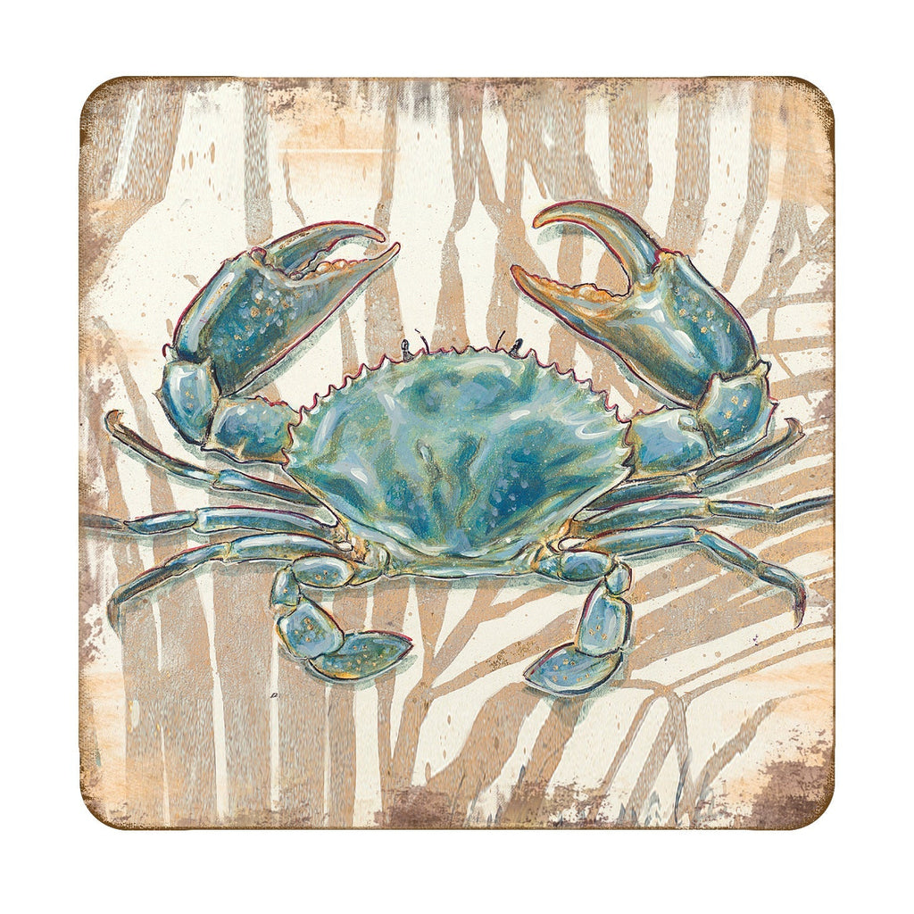 Crab  Wooden Cork Coastal Coasters Gift Set of 4 by Nature Wonders - 95224-2C-S4