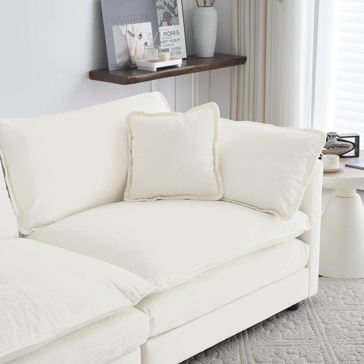 Sofa Set of 2 Chenille Couch, 2+3 Seater Sofa Set Deep Seat Sofa
