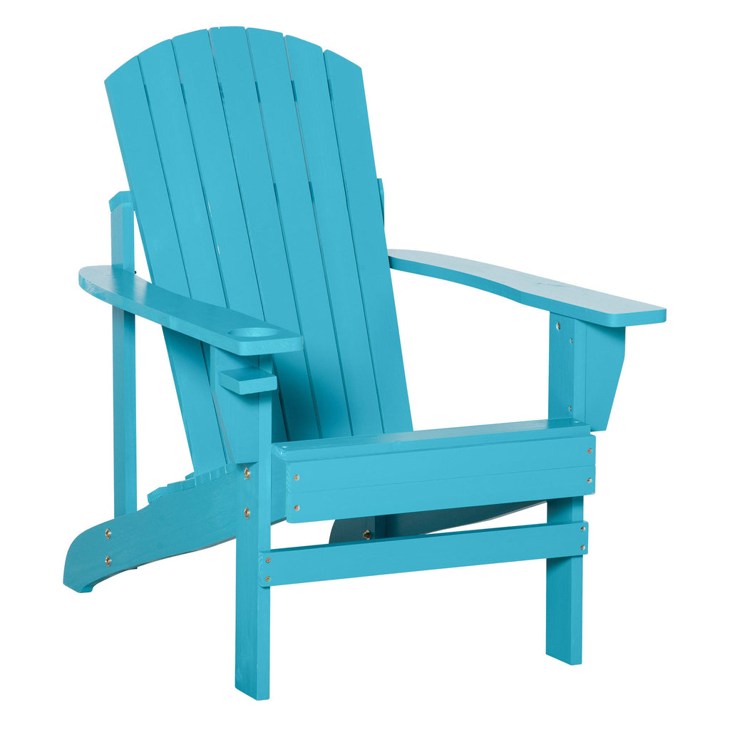 Classic Wood Adirondack Chair with Cupholder
