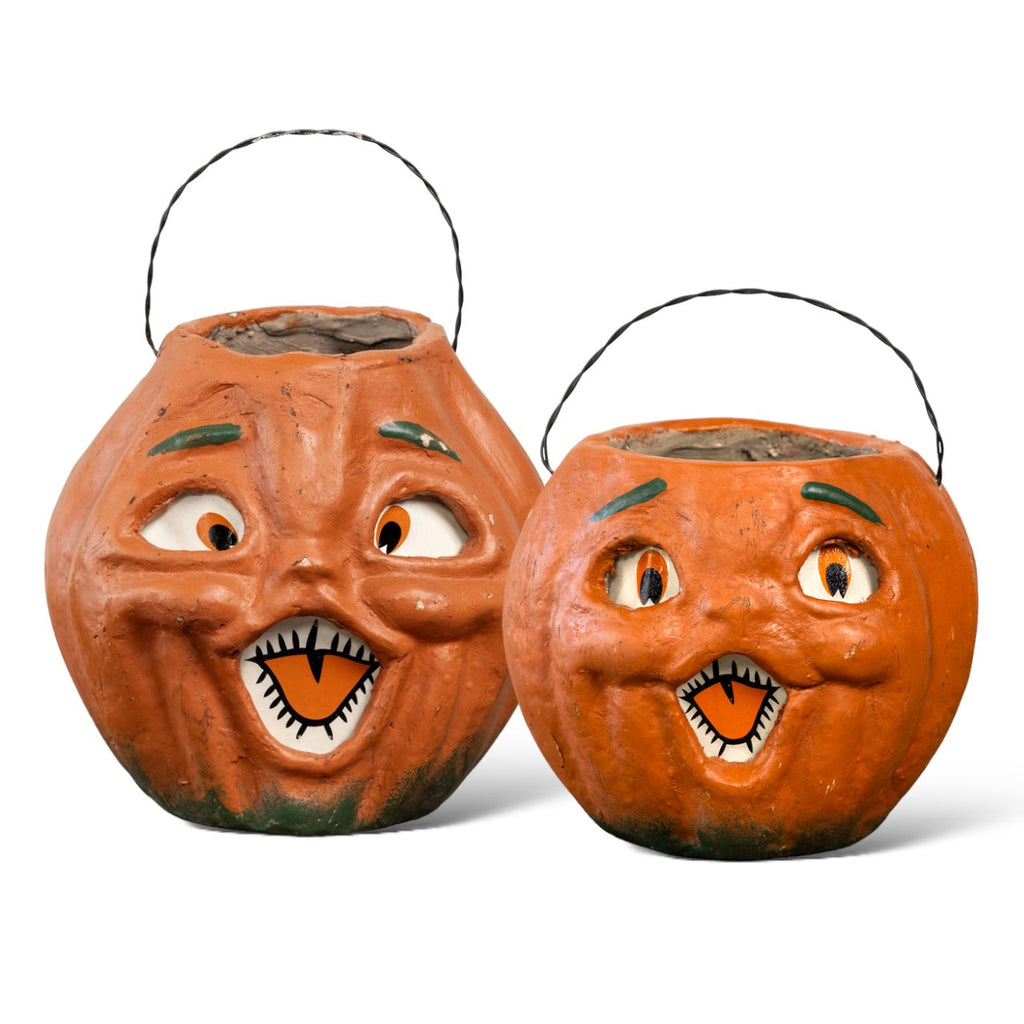 Vintage-Inspired Orange Resin Mache Jack-O-Lantern Choir Boy