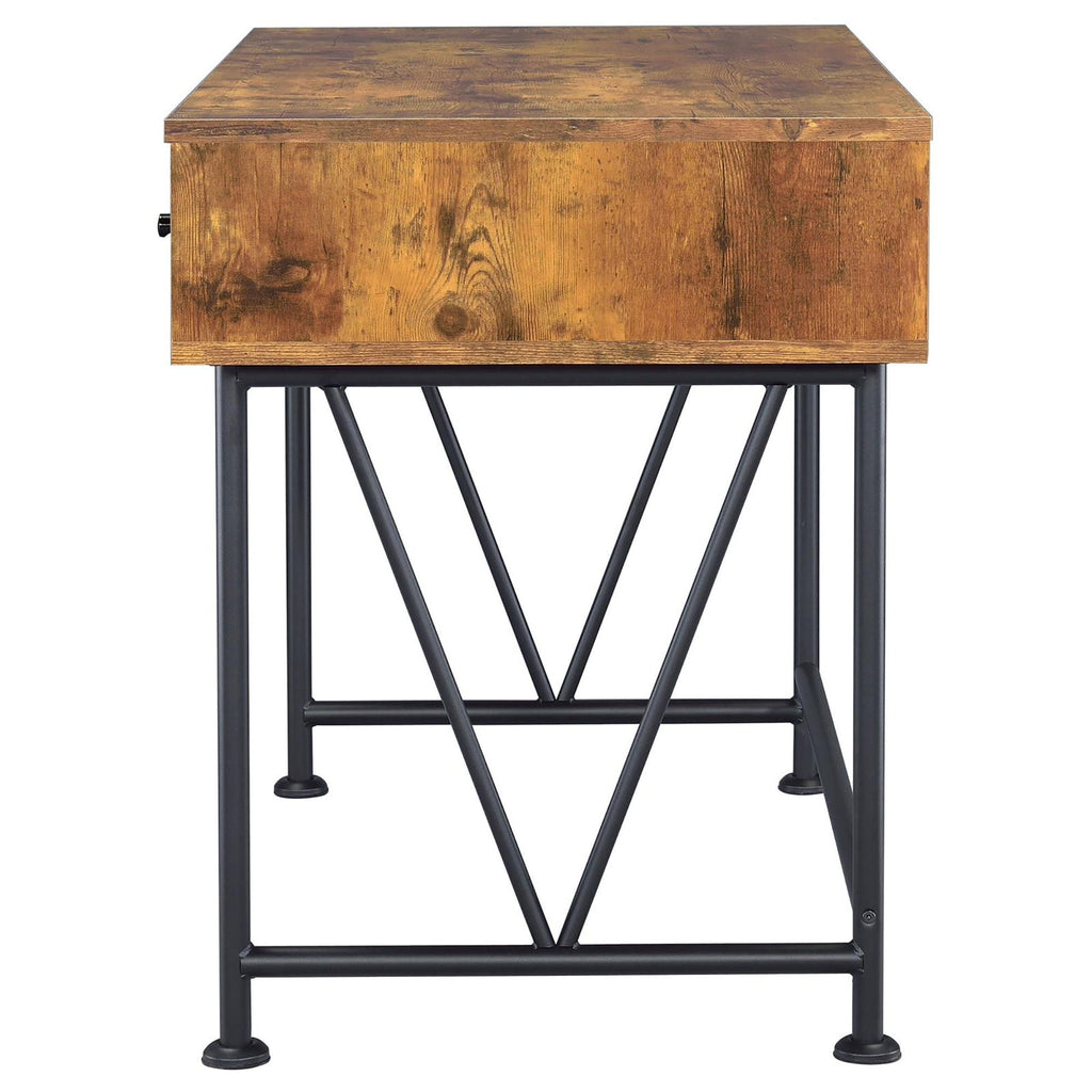 3 Drawer Writing Desk With Handles - Brown