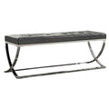 Curve Leg Bench With Upholstery - Black