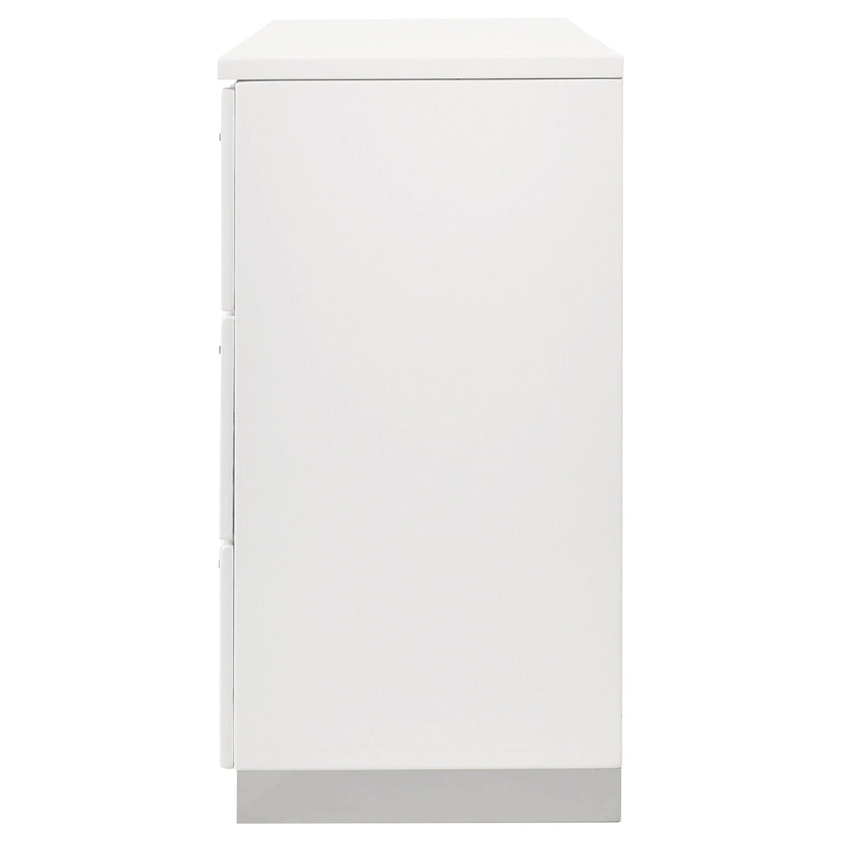 Dulcey - 6 Drawer Dresser With Accents, Bedroom Storage - Gloss White