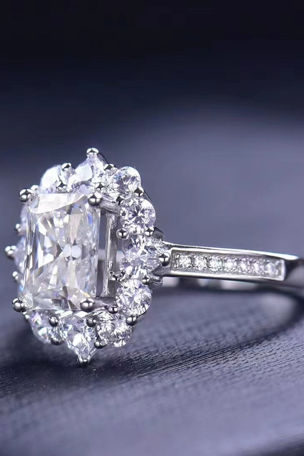 Need You Now 2 Carat Radiant-Cut Sparkala™ Ring (Platinum Over Pure Sterling Silver)