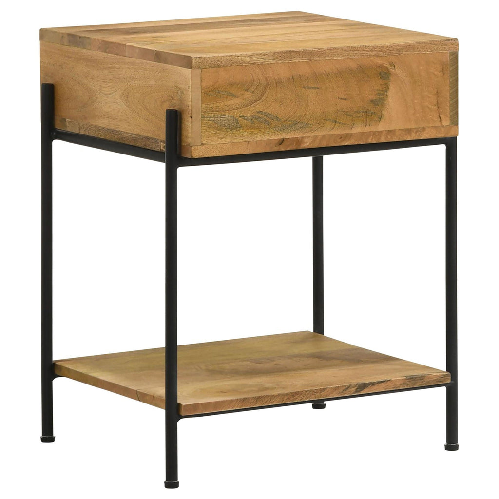 1 Drawer Accent Table With Bottom Shelf - Brown