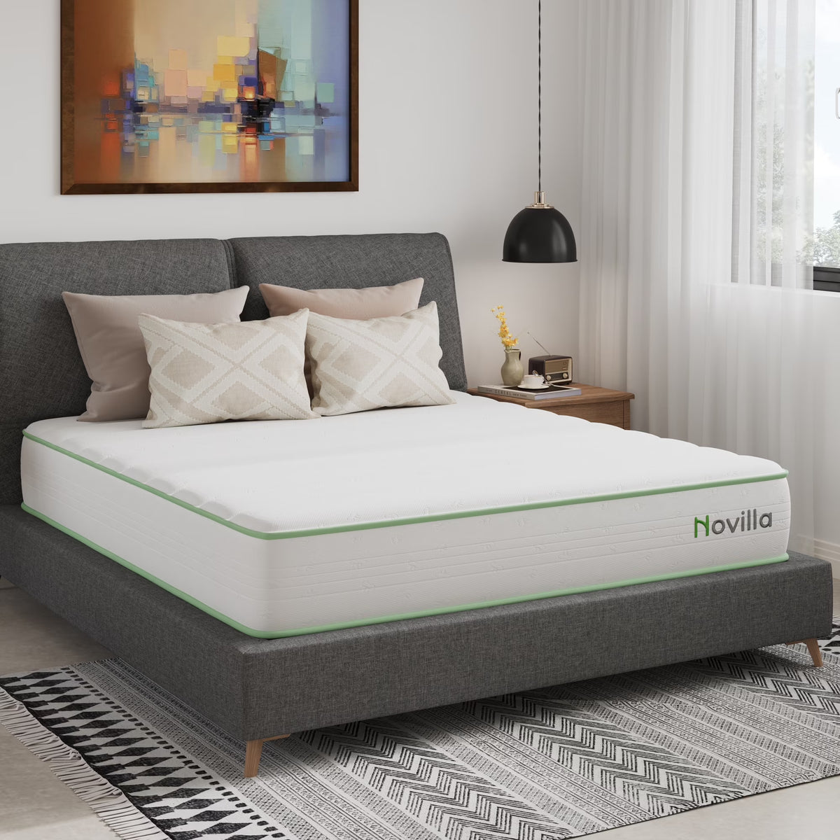 Snowfall 6 Inch Twin Size Mattress in a Box, Hybrid Medium Support Mattresses, Pocket Spring and Certipur-Us, Pressure Relief & Motion Isolation